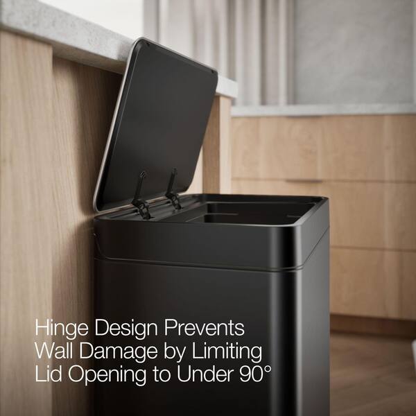 KOHLER Dual 5.5 Gal. Black Compartment Trash Can K-20956-BST - The
