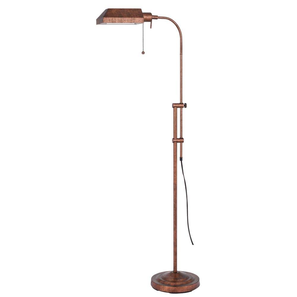 Adjustable Traditional Pharmacy Floor Lamp in Rust Finish