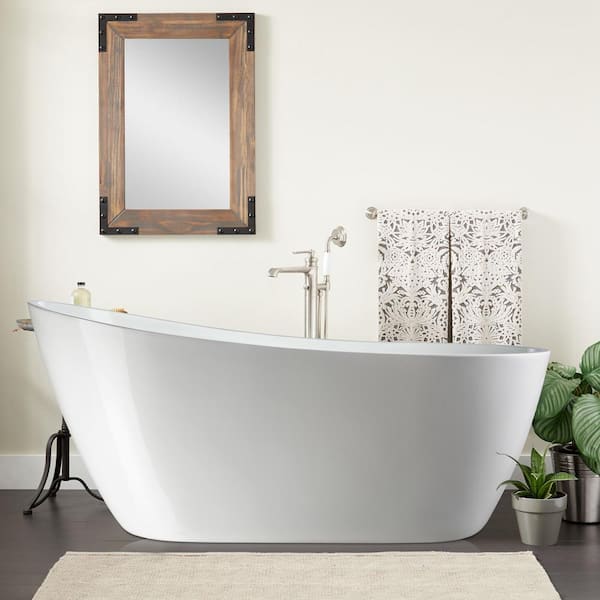 Honfleur 55 in. x 28.3 in. Acrylic Flatbottom Freestanding Soaking
