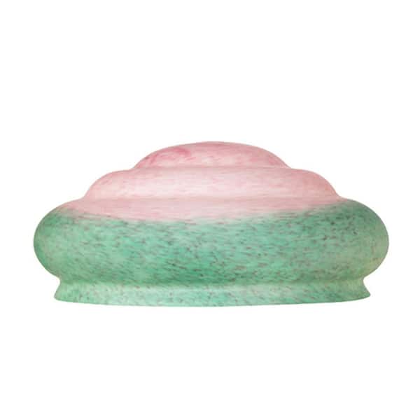 Pate-De-Verre 6.5 in Pink and Green Colorful Glass Novelty Shade with No Fitter