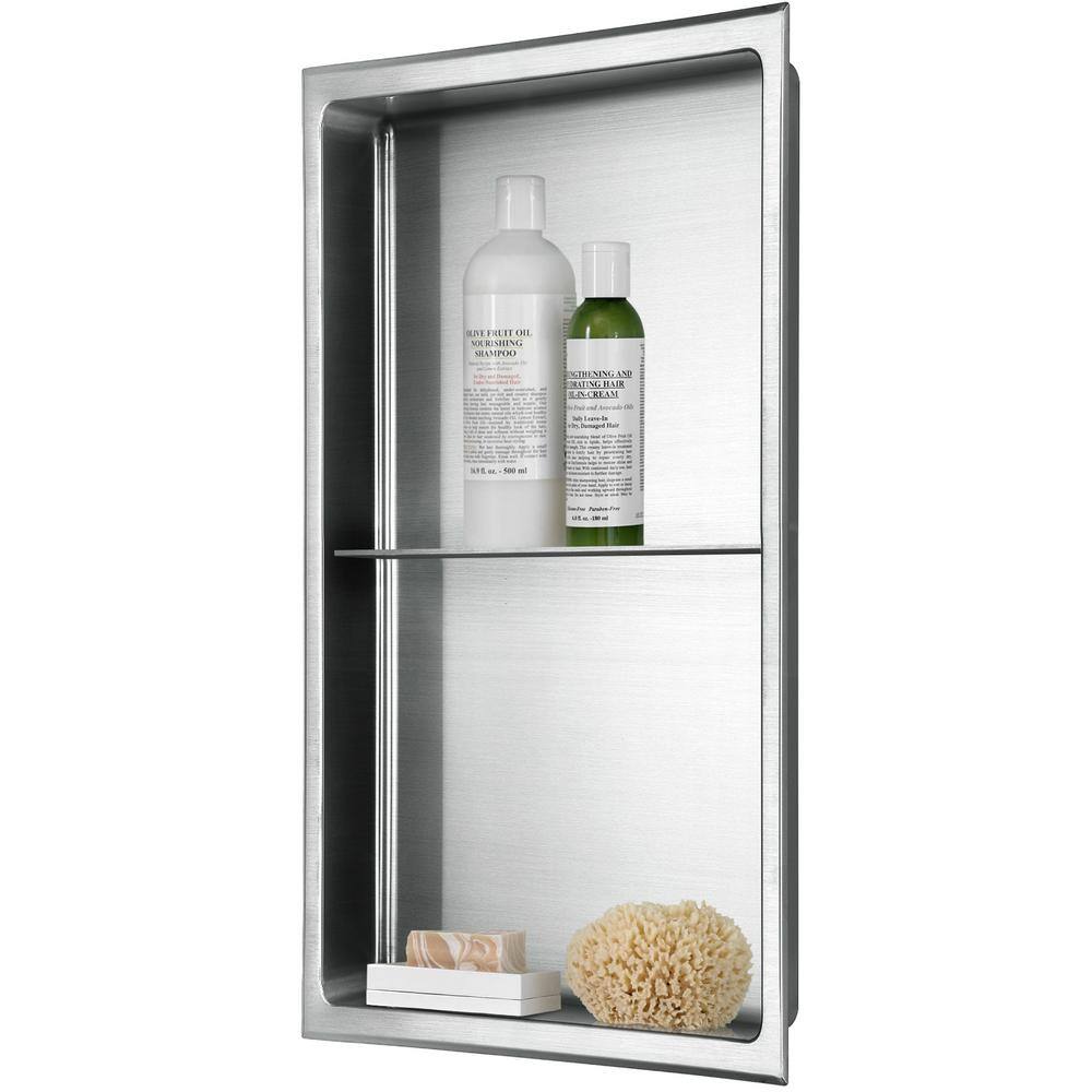 thumbnail image 2 of Stainless Steel Shower Niche 13x25 Double Shelf Wall-Inserted For Shower - Black 2 of 5