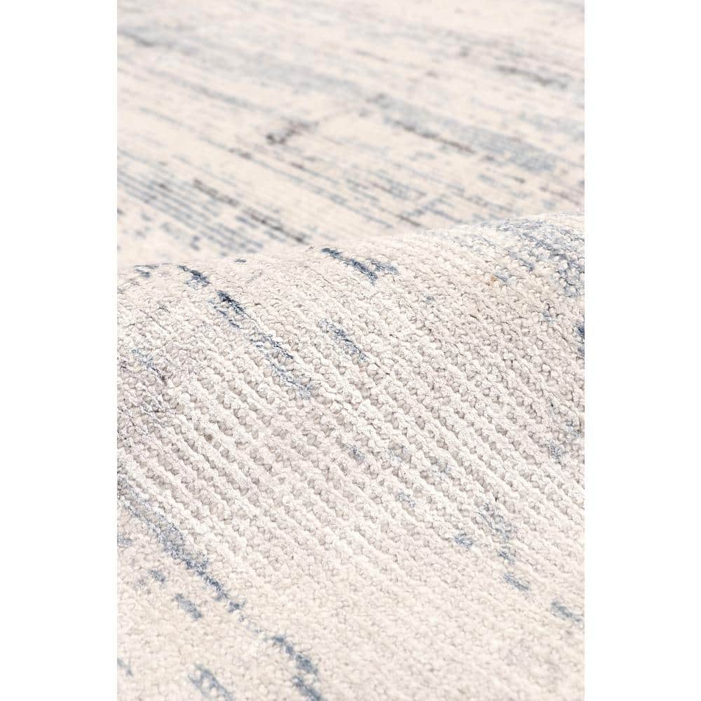 Loomed Serenity Blue 10' x 14' Wool & Silk Blend Area Rug