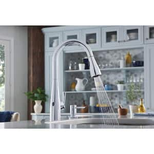 Essie Touchless Single-Handle Pull-Down Sprayer Kitchen Faucet with MotionSense Wave and Power Clean in Chrome