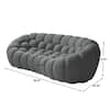 J&E Home Full Assembled 98.43 in. Armless Curved 3D Textured Dot-Knit Polyester 3-Seater Modular Sectional Sofa in. Dark Gray JE-LS132GY-3