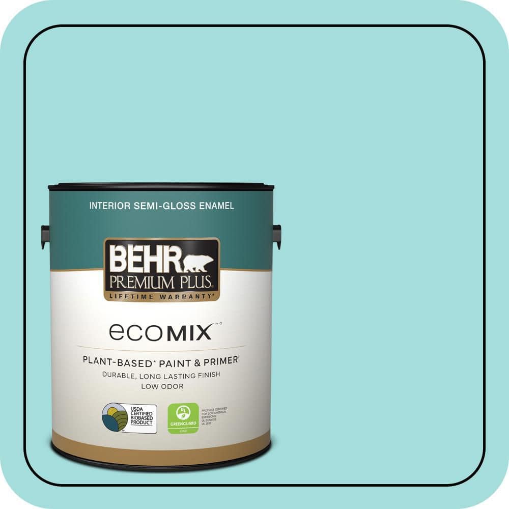 1 gal. #500A-3 Aqua Spray Semi-Gloss Enamel EcoMix Plant-Based Interior Paint & Primer price history on PriceWatchPro