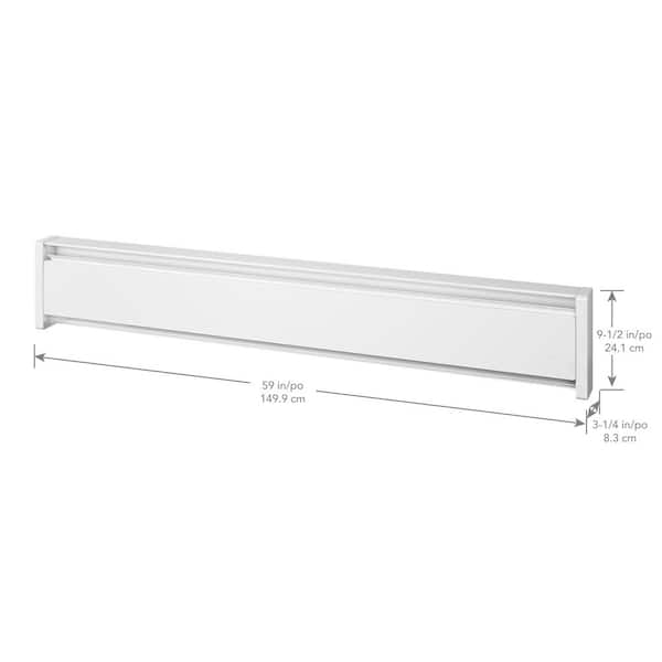 Cadet 59 in. 120-volt 1,000-watt SoftHeat Hydronic Electric Baseboard Heater  in White EBHN1000-1W - The Home Depot