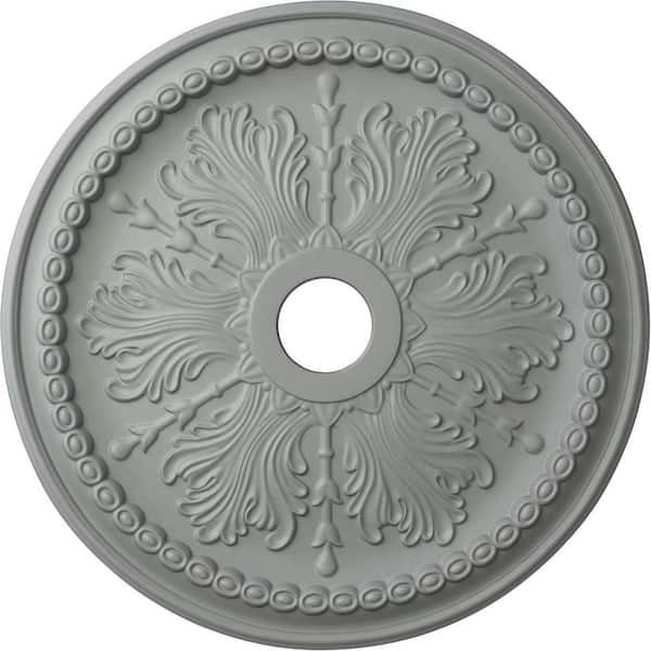 Ekena Millwork 27-1/2" x 4" ID x 1-1/2" Winsor Urethane Ceiling Medallion (Fits Canopies up to 4"), Primed White