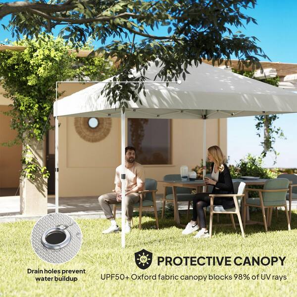 Outsunny 10 ft. x 10 ft. White Pop Up Canopy Tent 84C