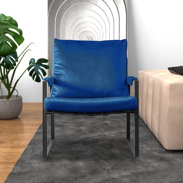 Seafuloy Blue Single Arms Chair with Velvet Cushion