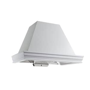 36 in. 900 CFM Ducted White Color Solid Wood Frame Range Hood, Liner Combined Wall Mount Range Hood with Touch Control