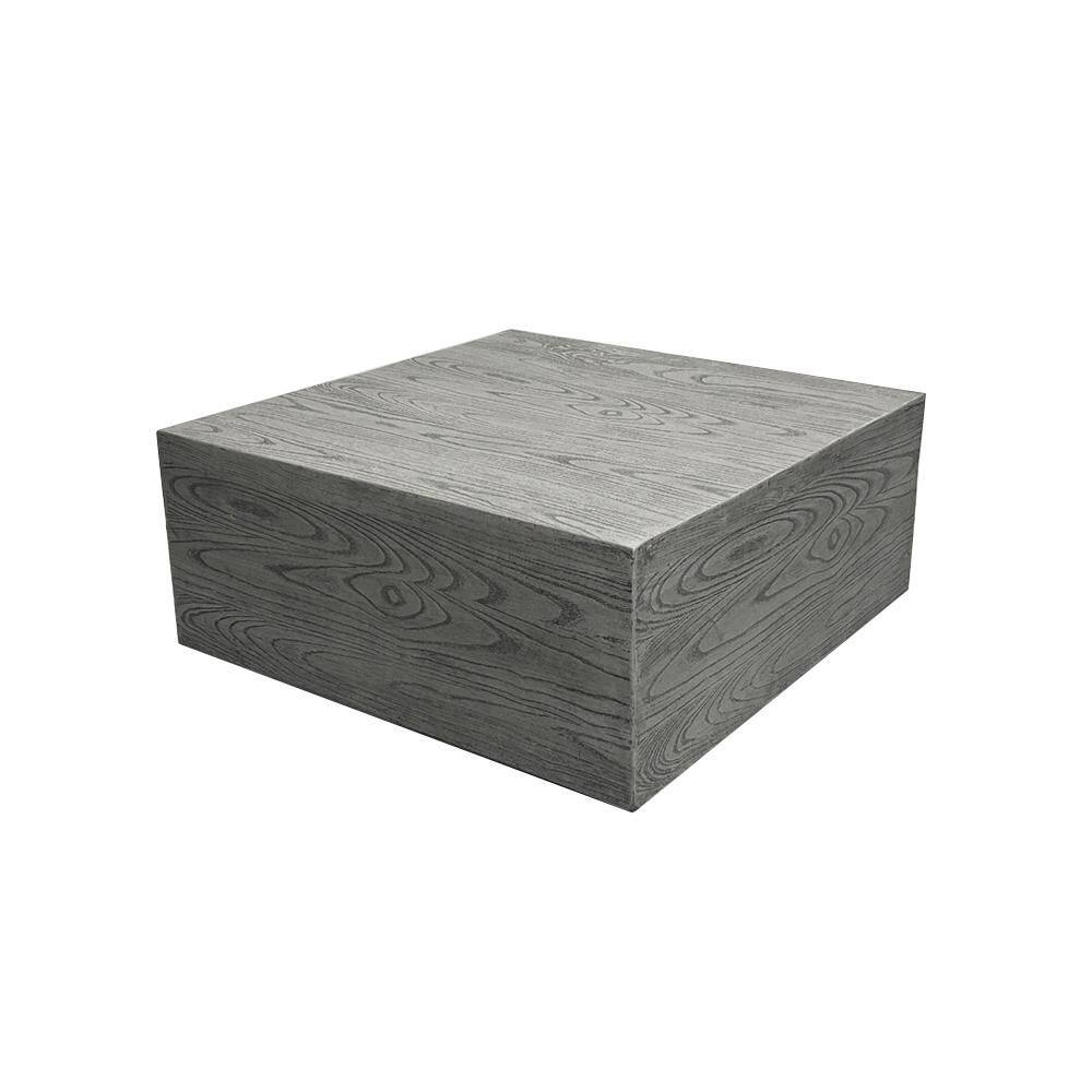 28'' Magnesium Oxide Outdoor Coffee Table with Wood-Look Textured Surface, Rectangle, Gray price history on PriceWatchPro