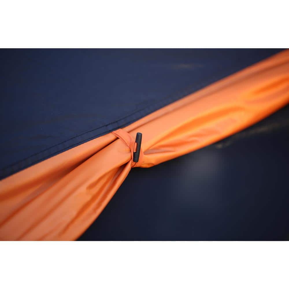 EchoSmile 4-Person Black and Orange Pop Up Camping Tent