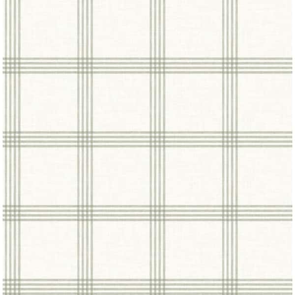 Chesapeake Twain Green Non-Pasted Non-Woven Wallpaper Sample