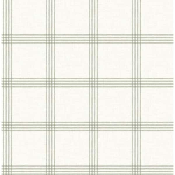 Chesapeake Twain Green Non-Pasted Non-Woven Wallpaper Sample