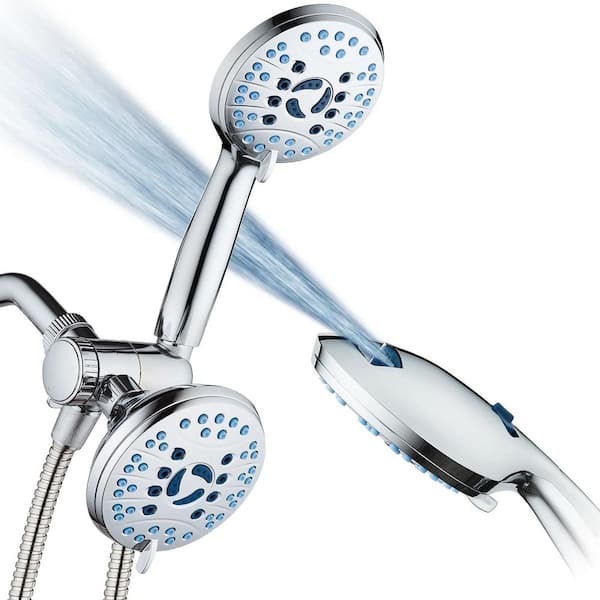 50-Spray Wall Mount Shower Head Combo 2.5 GPM in Chrome