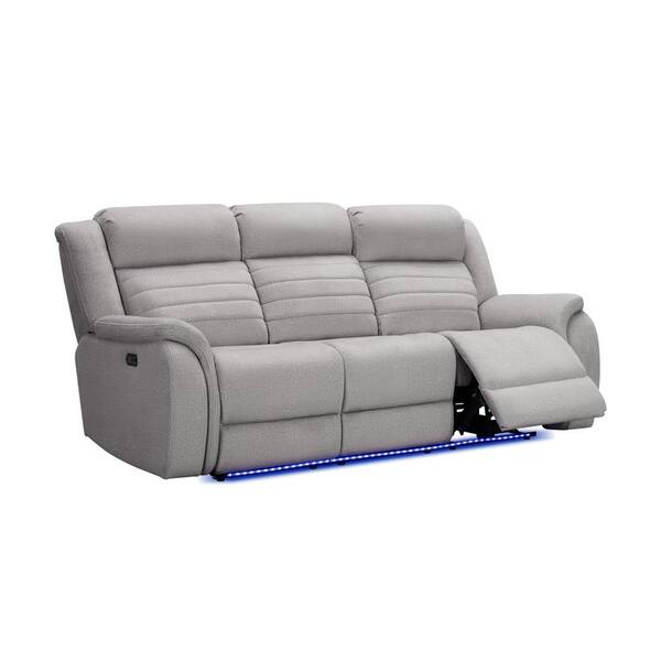 DEVON & CLAIRE 30 in. Square Arm Fabric Reclining Sofa in Gray