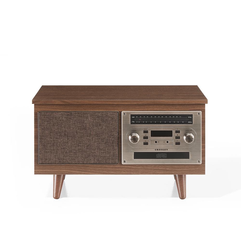 Walnut 8-in-1 Vintage Style Record Player with Bluetooth and Radio