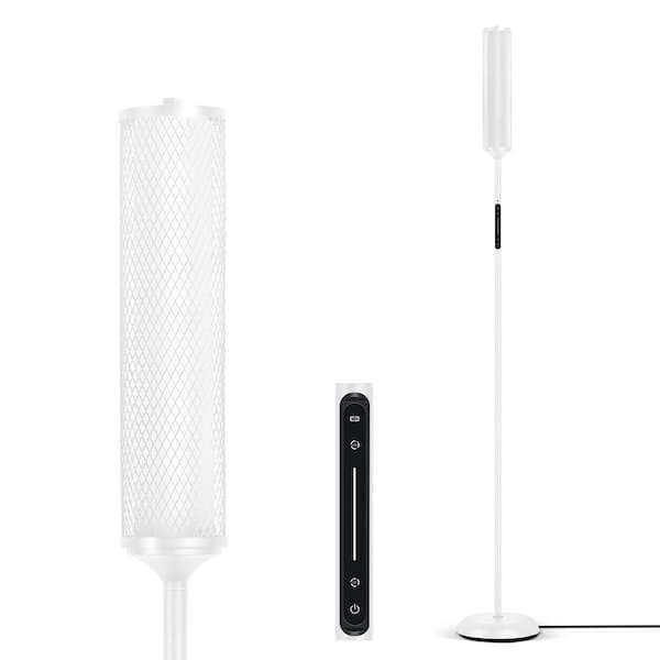 66 in. White Integrated LED Net-like Ambient Light RGB Standard Floor Lamp with Bluetooth Control