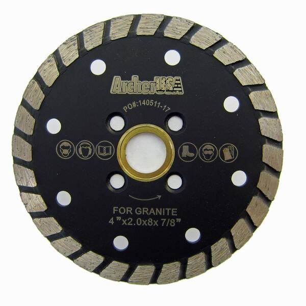 Archer USA 4 in. Wide Turbo Diamond Blade for Stone and Masonry Cutting