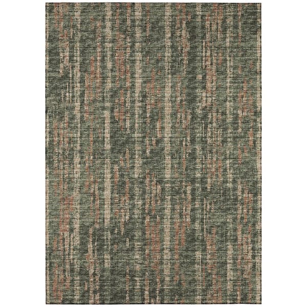 Rylee Green 3 ft. x 5 ft. Geometric Indoor/Outdoor Area Rug
