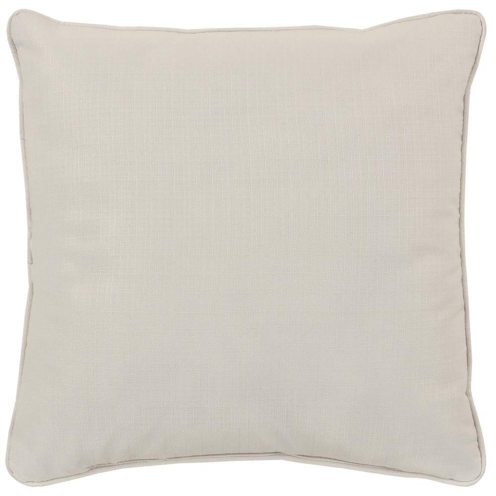 Ivory Floral Embroidered Square Decorative Throw Pillow