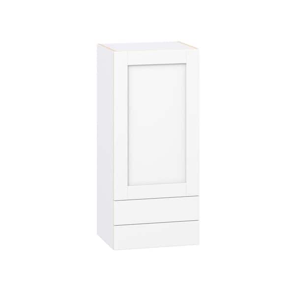 Milton 18 in. W x 14 in. D x 40 in. H Assembled Shaker Wall Kitchen Cabinet in Bright White with 2 Drawers