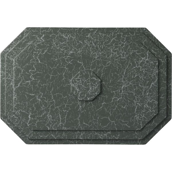 Ekena Millwork 25-1/4" W x 17-1/4" H x 1-3/4" Felix Urethane Ceiling Medallion, Athenian Green Crackle