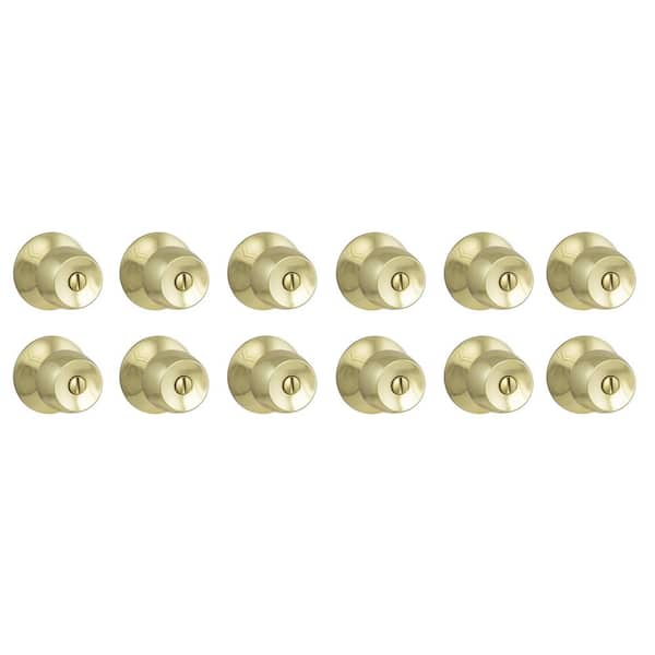 Defiant Brandywine Polished Brass Bed/Bath Door Knob (12-Pack)