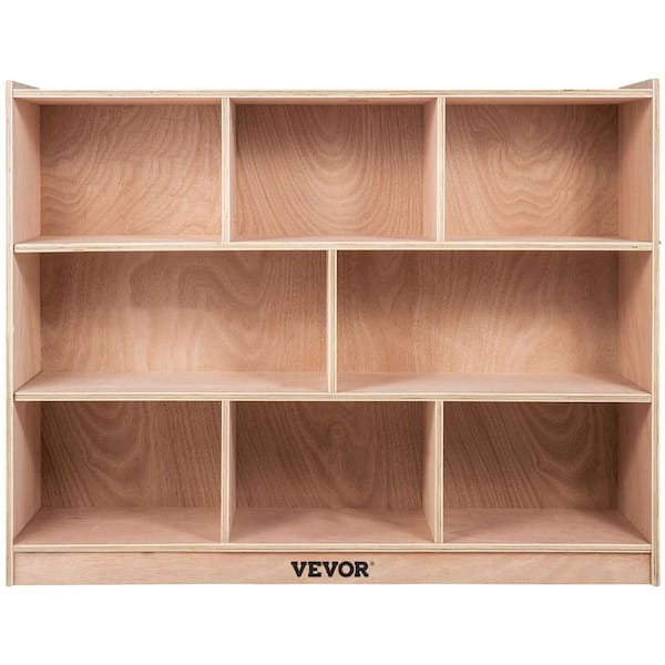 VEVOR Classroom Storage Cabinet Birch Plywood 8-Section Preschool Storage Shelves 36.2 in. H Cabinet Storage with Casters