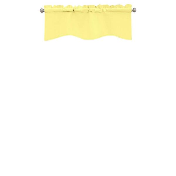 Eclipse Kendall Thermaback Wave Lemon Solid Polyester 42 in. W x 18 in. L Blackout Single Rod Pocket Valance