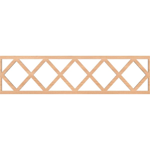 Ekena Millwork Wolford Fretwork 0.25 in. D x 47 in. W x 12 in. L Hickory Wood Panel Moulding