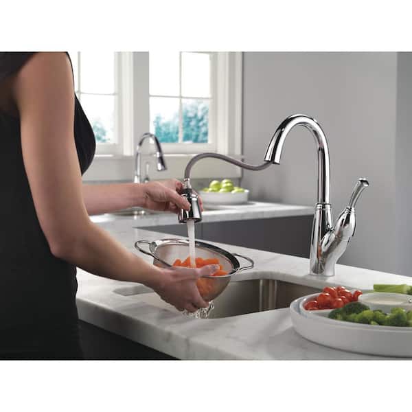Allora Single-Handle Bar Faucet with Pull-Down Sprayer and MagnaTite Docking in Chrome