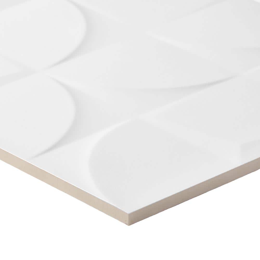 Angela Harris 12" x 35" White Ceramic Patterned Wall Tile