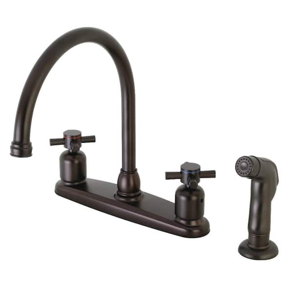 Kingston Brass Concord 2-Handle Standard Kitchen Faucet with Side Sprayer in Oil Rubbed Bronze