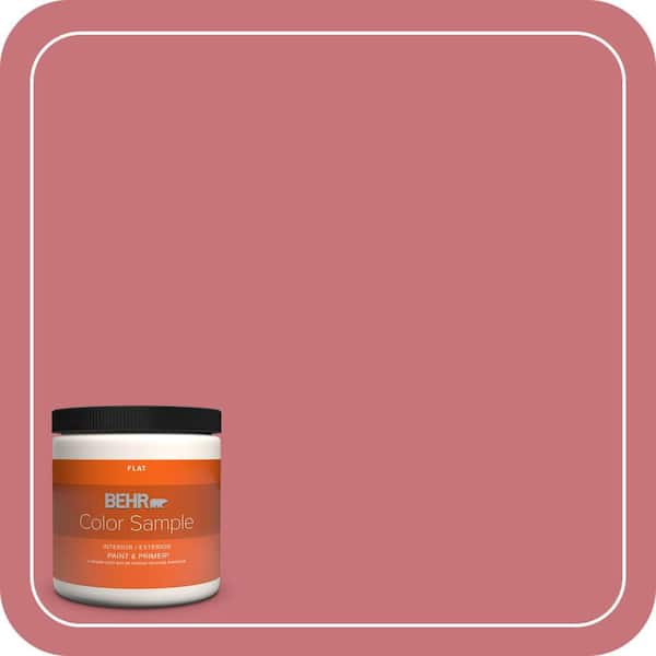 BEHR PREMIUM PLUS 8 oz. #140D-5 Rose Chintz Flat Interior/Exterior Paint & Primer Color Sample