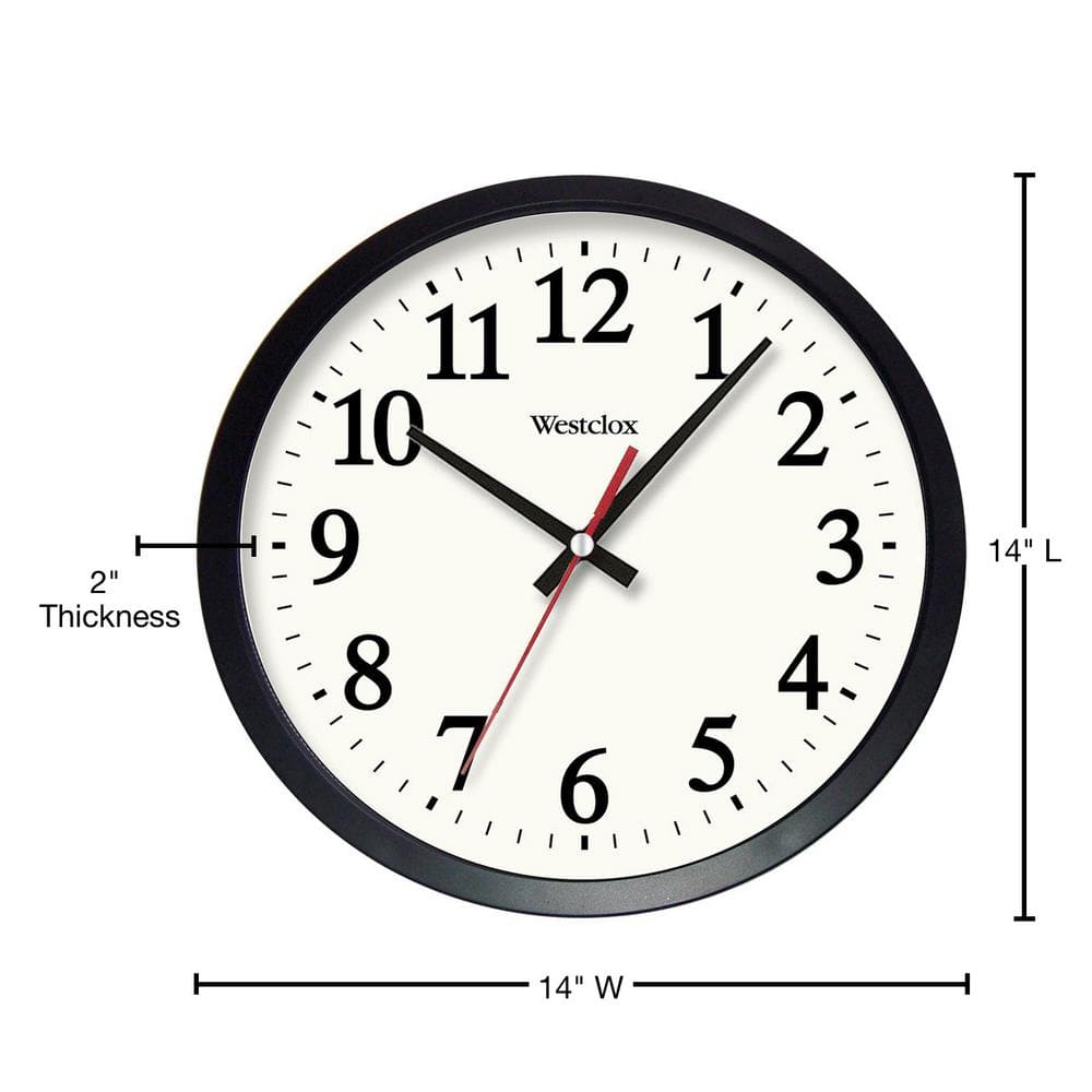 Westclox 14" Black and White Round Analog Wall Clock