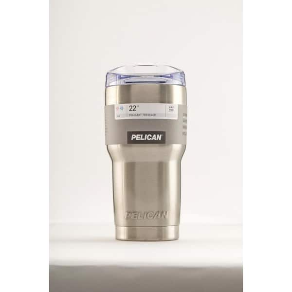 Pelican Traveler Tumbler, Slide Lid, Silver, 32 oz