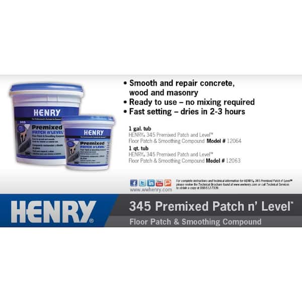 Henry 345 1 Qt. Pre-Mixed Patch and Level 12063 - The Home Depot