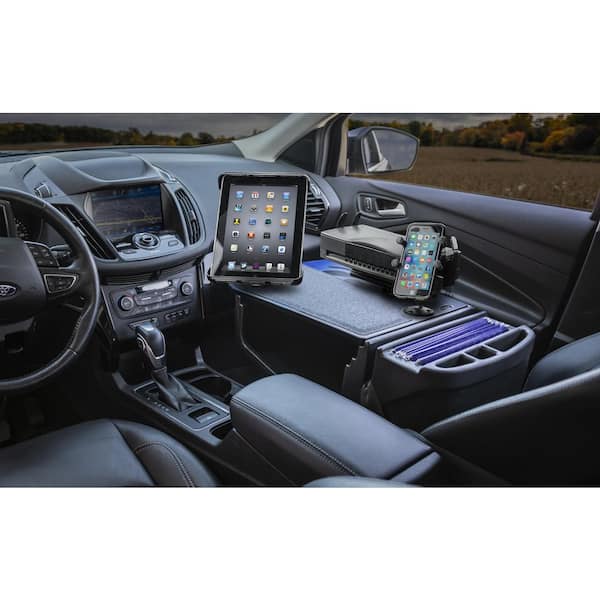 Efficiency GripMaster Car Desk Blue Flames withPhone Mount, Tablet Mount  and Printer Stand