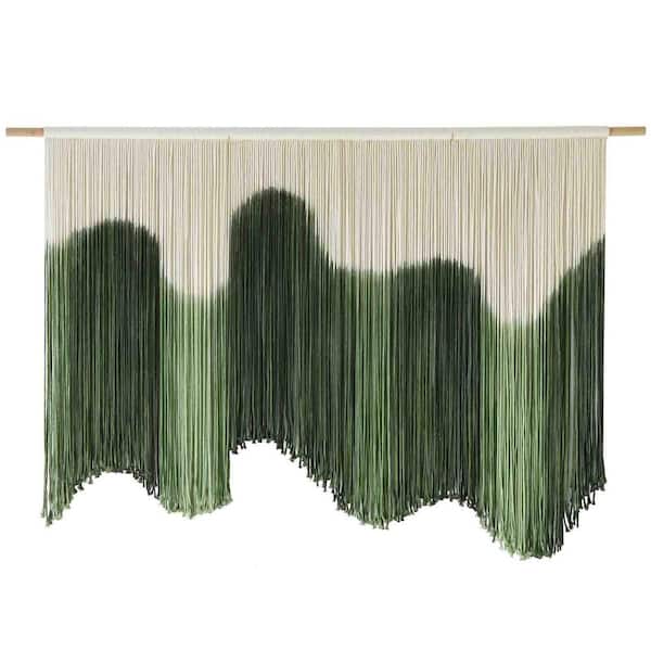 Unbranded Green 57 in. x 35 in. Cotton Dip-Dye Bohemian Tapestry