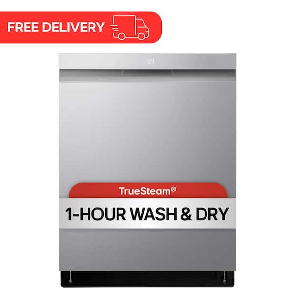 24 in. PrintProof Stainless Steel Smart Top Control Dishwasher with 1-Hour Wash and Dry, QuadWash Pro and Dynamic Dry