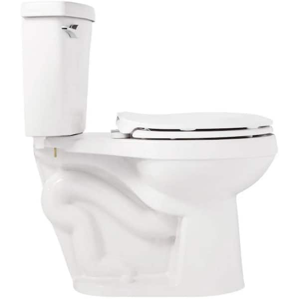 SIGNATURE HARDWARE Bradenton 1.28 GPF 2-Piece Single Flush Round Toilet In White Seat Included