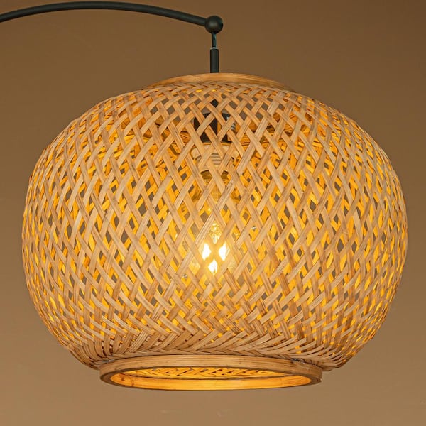 AloaDecor Lighting 1-Light Antique Brass Gold Arc Floor Lamp with