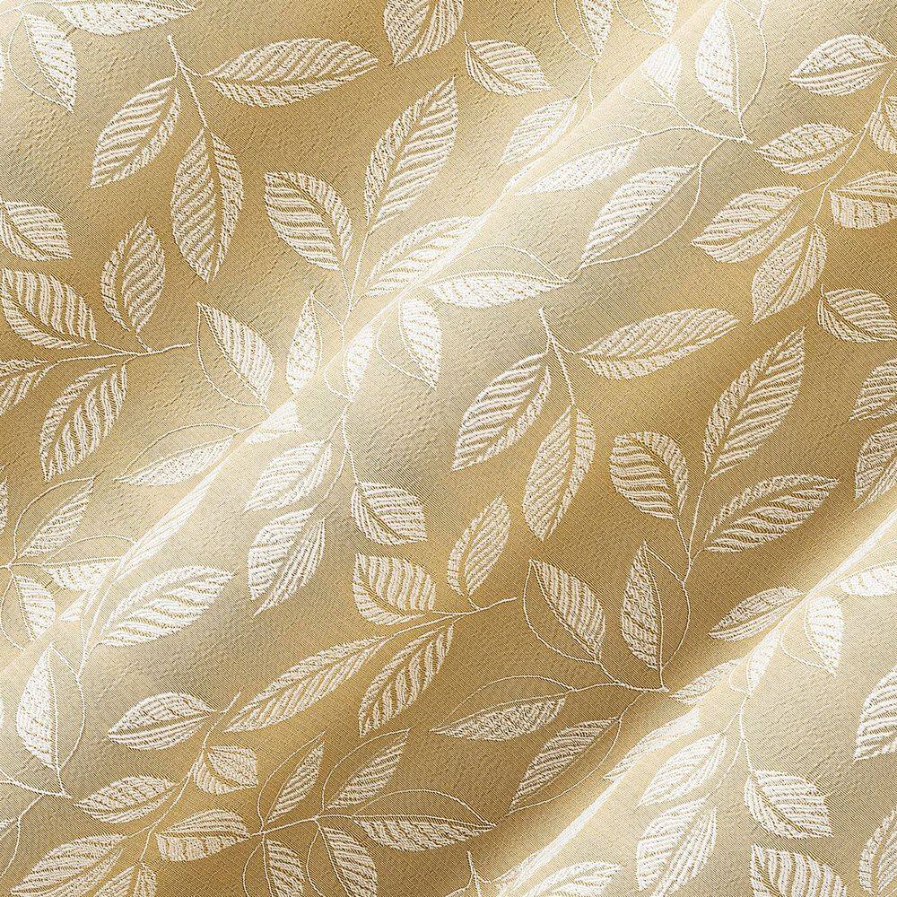 Gold Embroidered Leaf Blackout Grommet Curtain Panel 40" x 84"