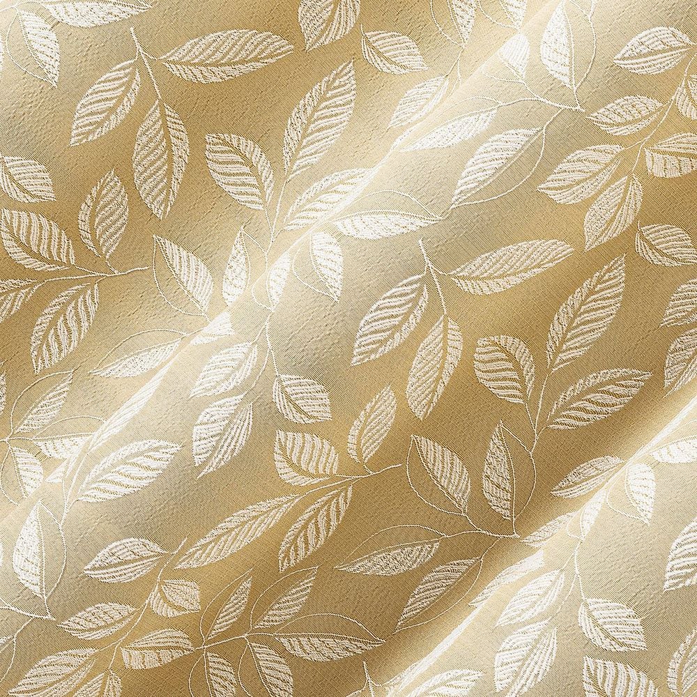 Gold Embroidered Leaf Blackout Polyester Window Panel, 40" x 96"