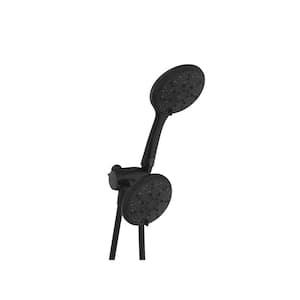 6 -Spray Patterns with 1.8 GPM 4.5 in. Wall Mount Dual Shower Heads in Matte Black