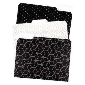 Modern Classic Fashion File Folders, 2" Expansion, Letter Size, (24-Pack)