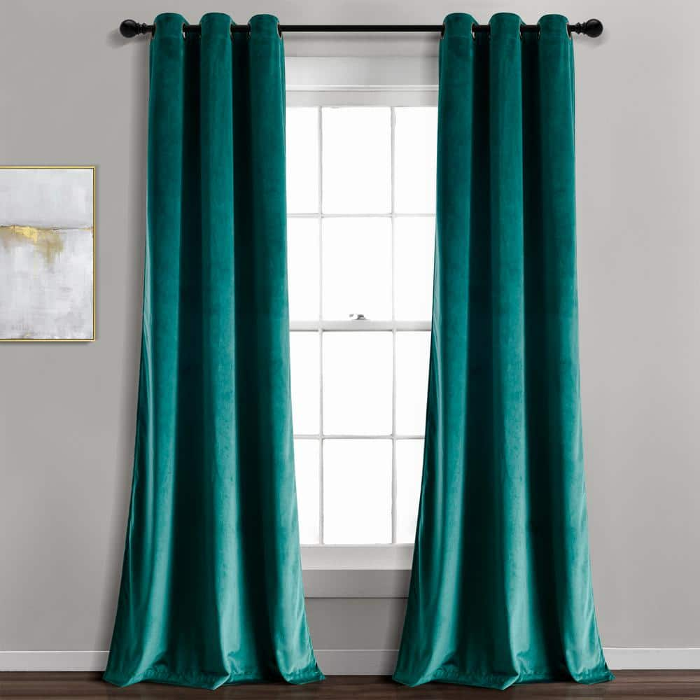 Lush Decor Prima Velvet Solid Light Filtering Grommet Window Curtain ...