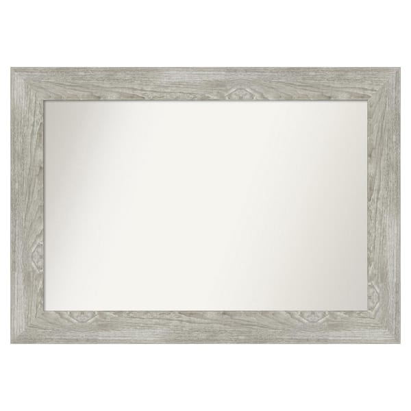 Amanti Art Dove Greywash 38 in. x 27 in. Custom Non-Beveled Distressed Recyled Polystyrene Bathroom Vanity Wall Mirror