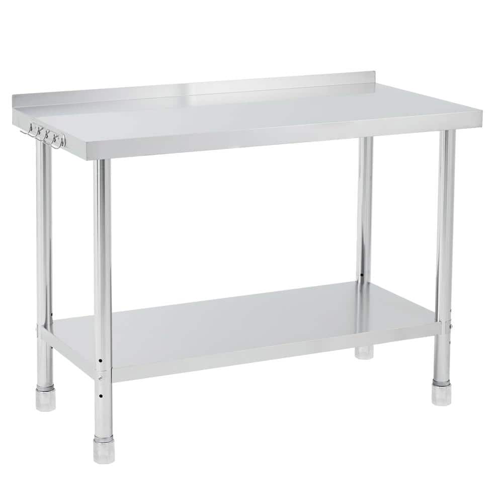 48 in. x 24 in. 201 Stainless Steel Prep Table with Backsplash, Adjustable Shelf and Hooks price history on PriceWatchPro
